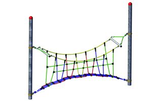 Climbing play – arch bridge, for steel posts