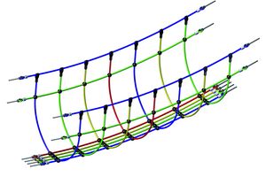 V-shaped net bridge, per running metre, Mesh 30 x 30 cm