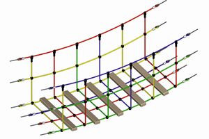 Net bridge with additional wooden rungs, per running metre