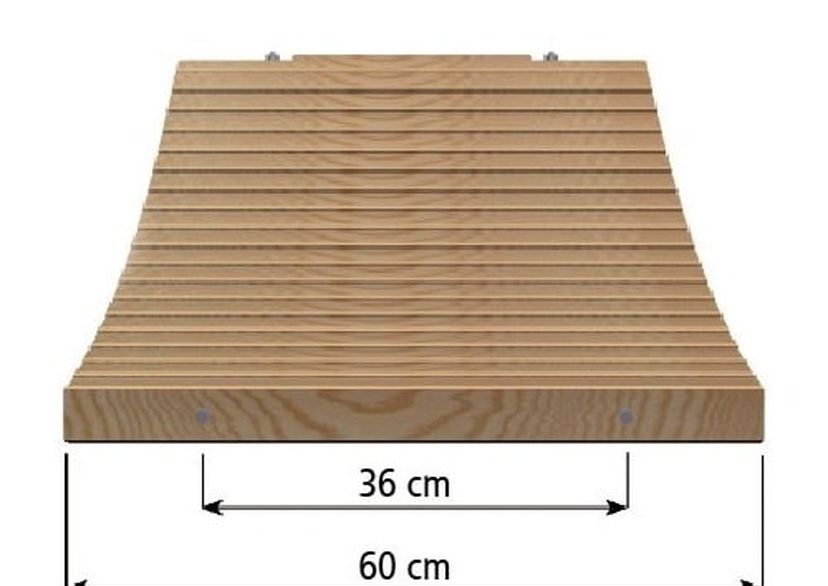 Wooden steps per running metre, Applicable width 50 cm