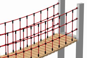 Net handrail for wooden or rubber steps