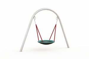 Arch swing with buried ground anchors